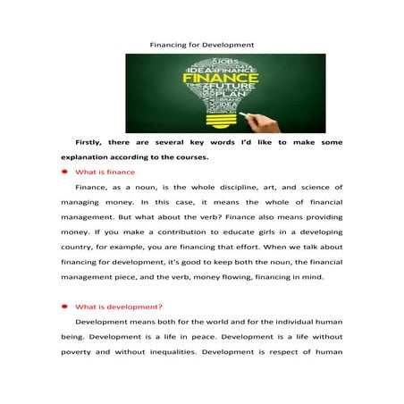 What is Financing for Development | PDF