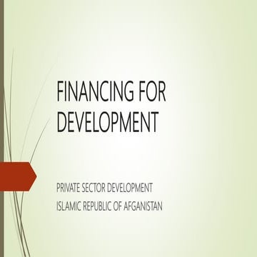 Financing for development: Private sector development