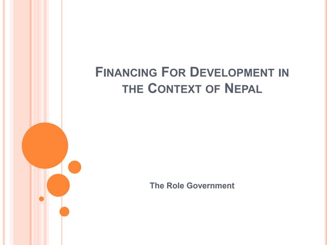 Financing for development in the context of nepal