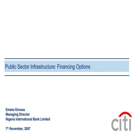 Financing Infrastructure Projects Final.ppt