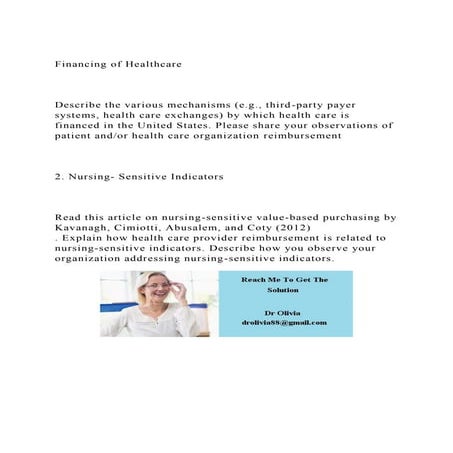 Financing of Healthcare Describe the various mechanisms (e.docx