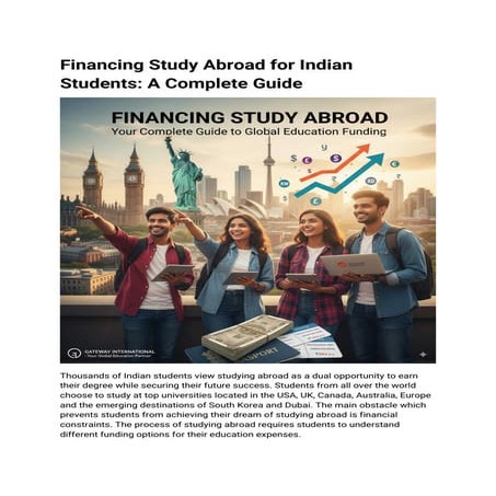 Financing Study Abroad for Indian Students: A Complete Guide | PDF