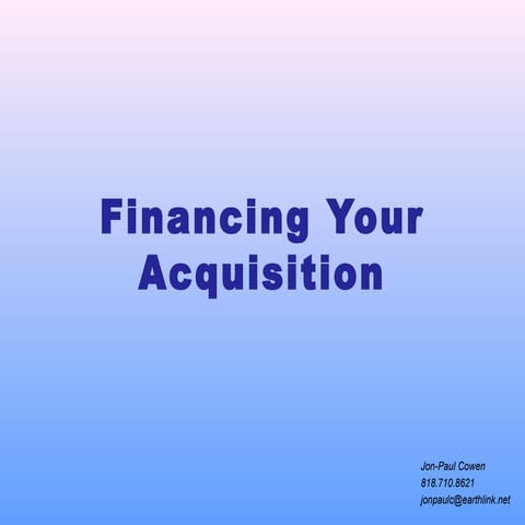 Financing your acquisition