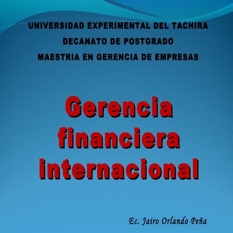 Finanzas internacionales | PPT