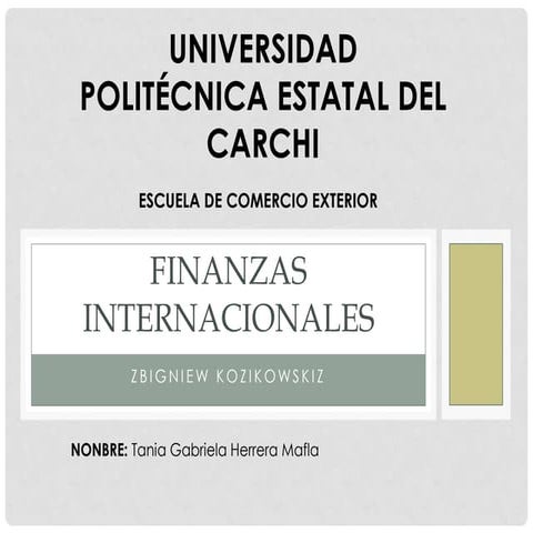 Finanzas internacionales | PPTX