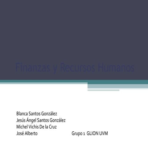 Finanzas Y Recursos Humanos