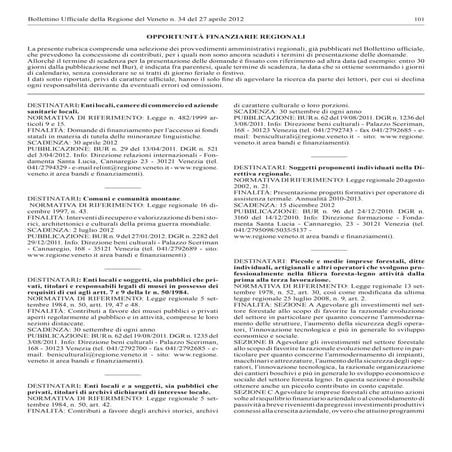 Finanziamenti regione veneto