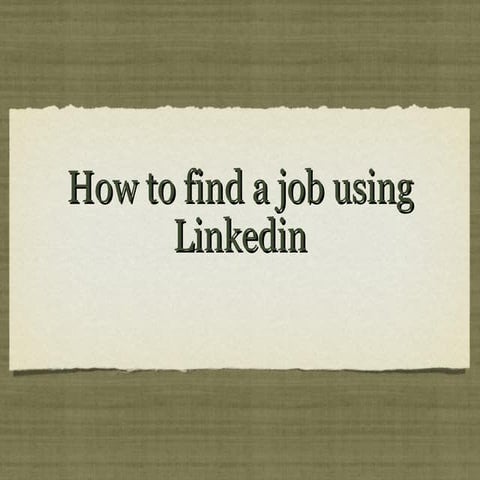 Find a job on LinkedIn