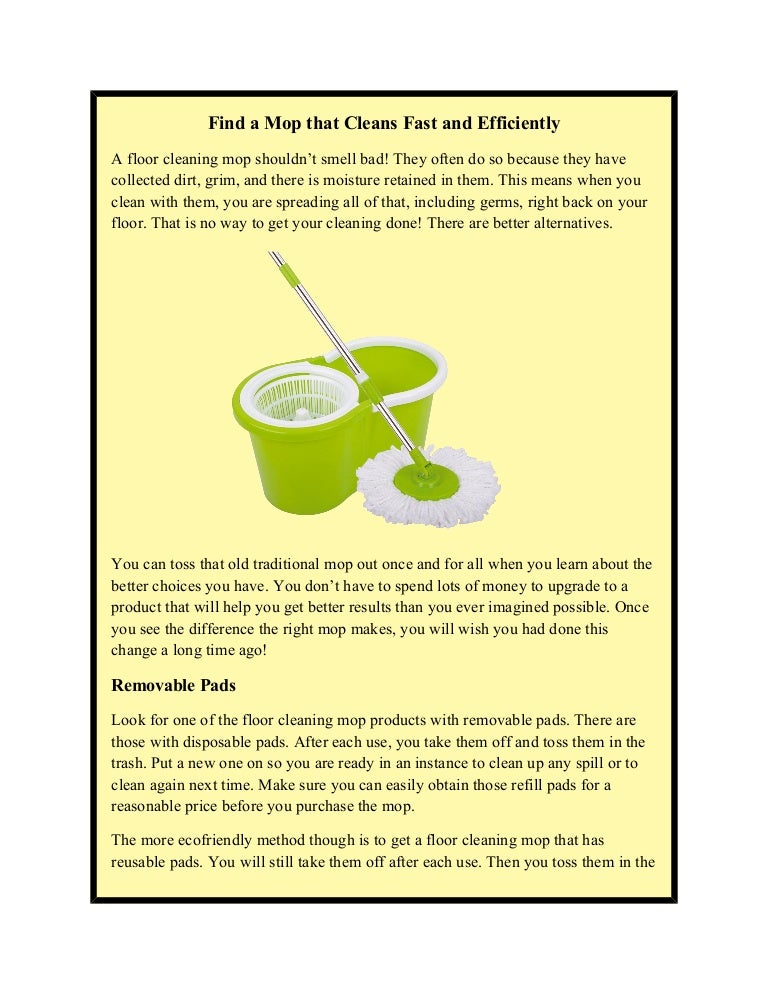 Find A Mop That Cleans Fast And Efficiently
