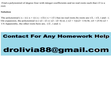 Find a polynomial of degree four with integer coefficients and no rea.pdf