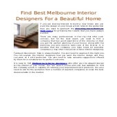 Find Best Melbourne Interior Designers For a Beautiful Home