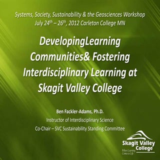 Finding Common Ground In Interdisciplinary Learning Communities