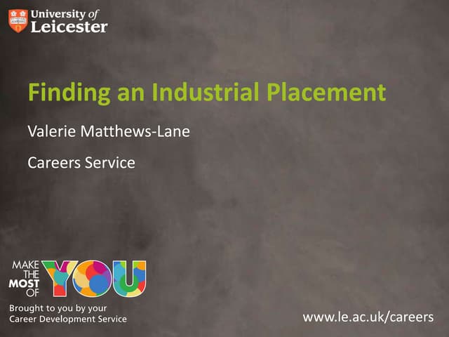 Finding an industrial placement 2012 
