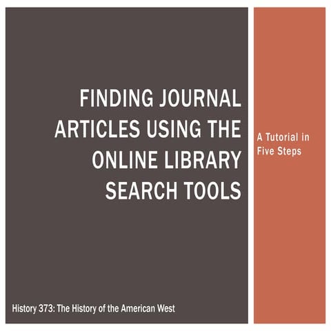 Find journal articles using the library search engines