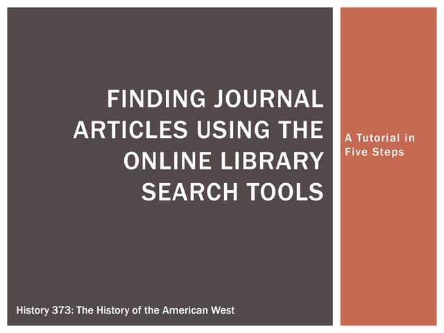 Find journal articles using the library search engines