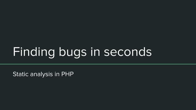 Finding bugs in seconds
