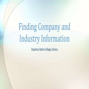 Finding Company and Industry Information