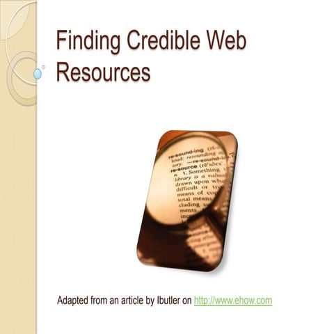 Finding Credible Web Sources