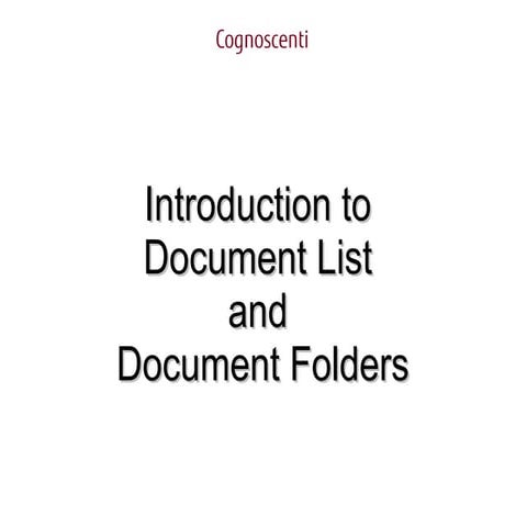 Finding documents in Cognoscenti