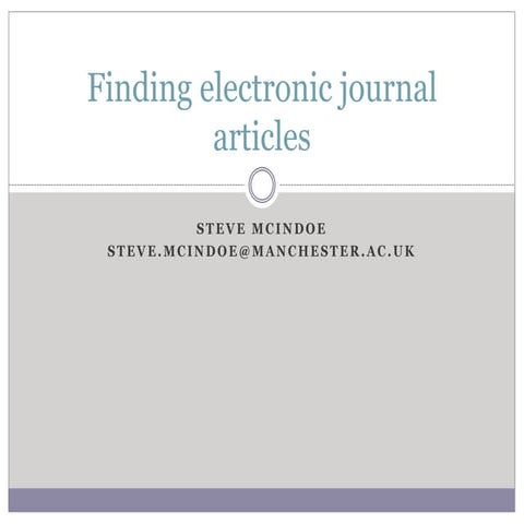 Finding electronic journal articles s mc