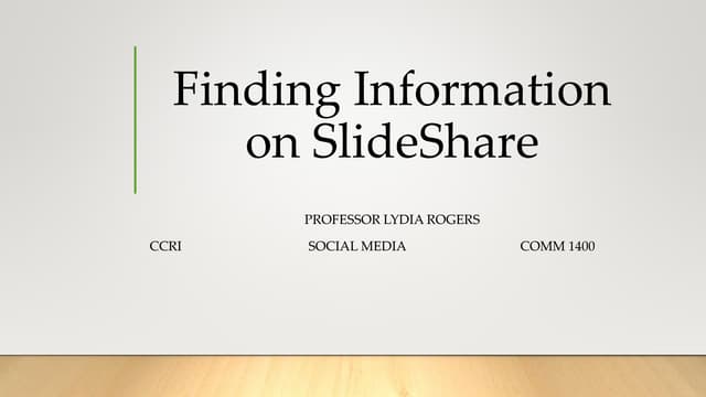 Finding Information on SlideShare