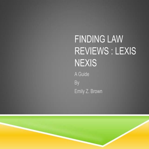 Finding Law Reviews in Lexis Nexis