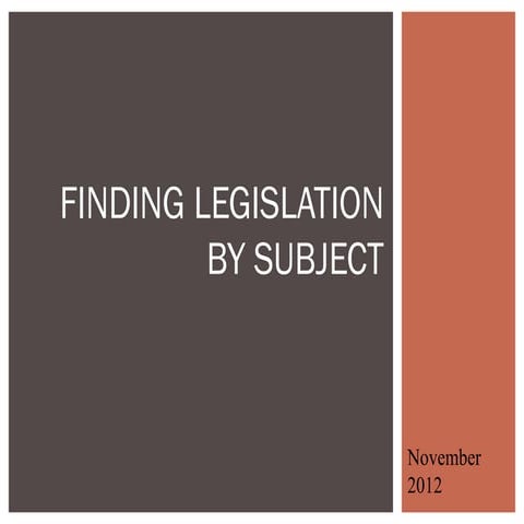 Finding legislation by subject