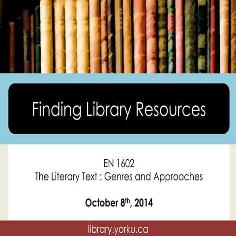 English literature project: library resources and tips | PPTX