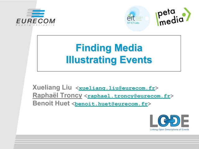 Finding media illustrating events