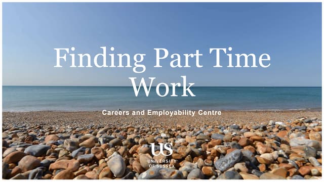 Finding Part Time Work  PPT