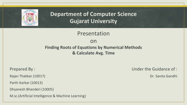 Finding root of equation (numarical method)