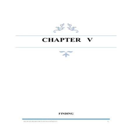 Training & development Findings