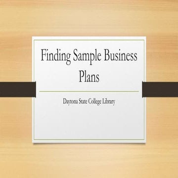 Finding Sample Business Plans