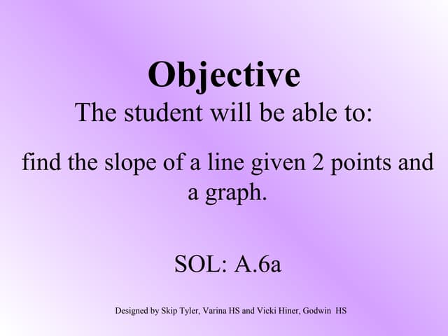 Finding Slope Given A Graph And Two Points | PPT