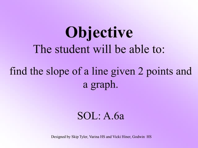 Finding Slope Given A Graph And Two Points | PPT