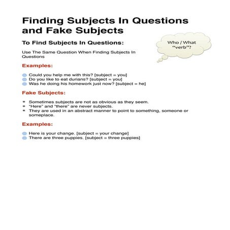 Finding subjects 2 handout | PDF