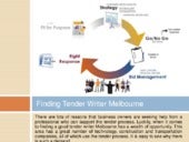 Finding tender writer melbourne