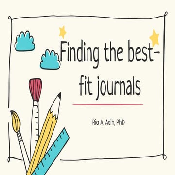 Finding the best-fit journals for your theses | PDF