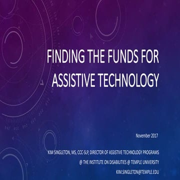 Finding the Funds for Assistive Technology