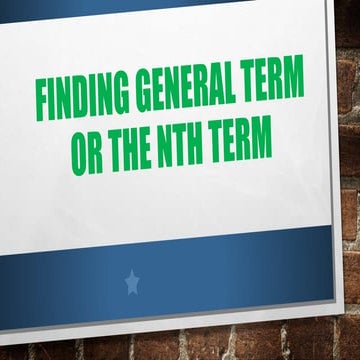Finding the general term