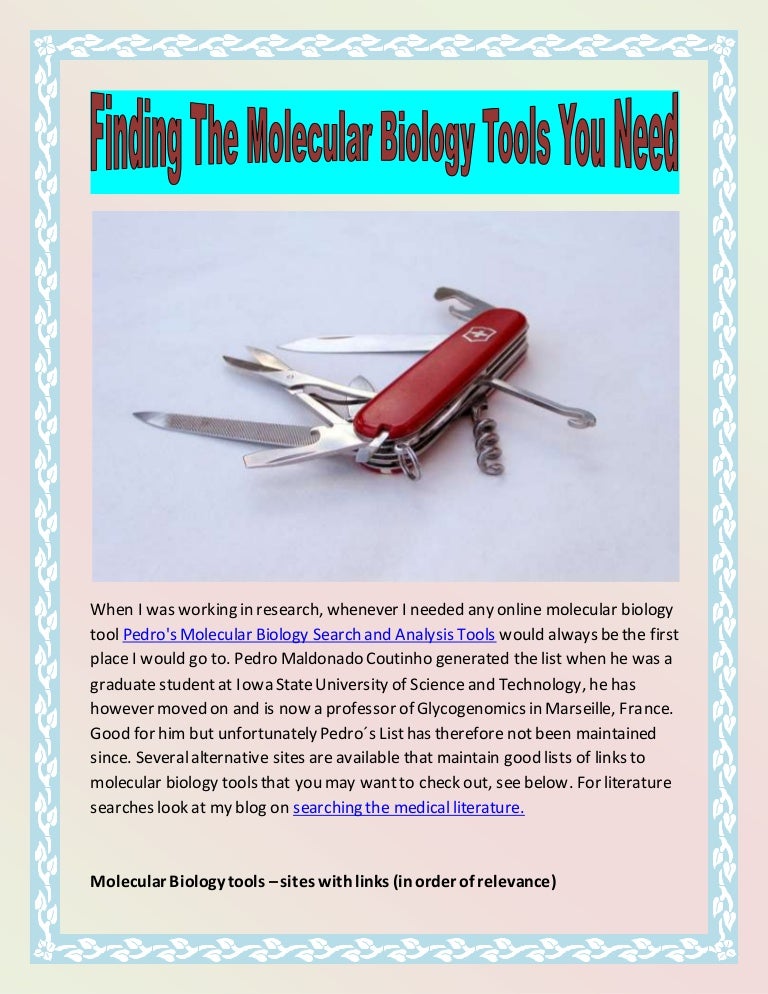 Finding The Molecular Biology Tools You Need EV Science Consultant