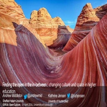 Finding the open in the in-between:changing culture and space in higher educa...