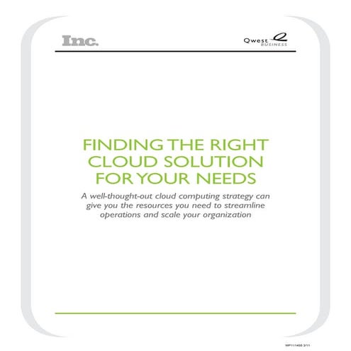 Finding The Right Cloud Solution Wp111455