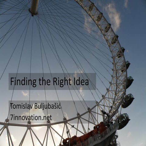Finding the right idea