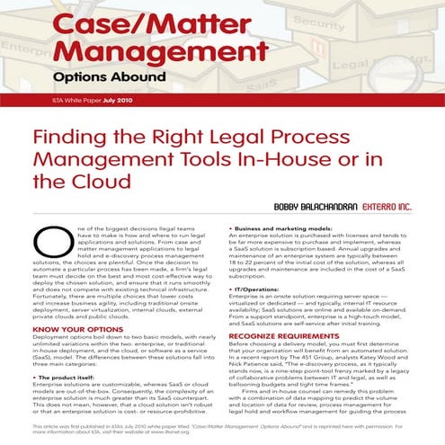 Finding the right legal process management tools