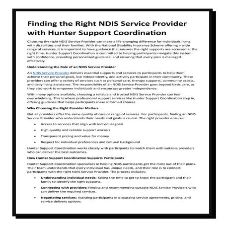 Choosing the Right NDIS Support Coordinator: Key Factors & Expert Tips ...