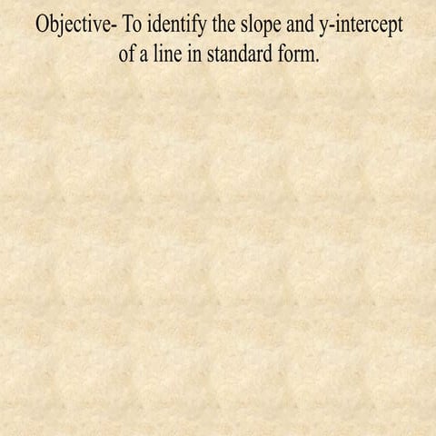 Finding The Slope And Y Intercept