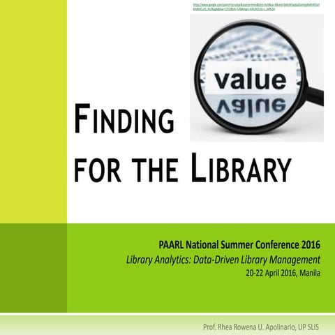 Finding value for the library