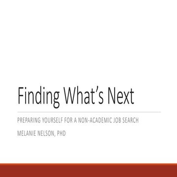 Finding What's Next