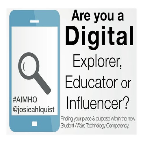 Are you a Digital Explorer, Educator or Influencer? AIMHO 2015 Keynote Session